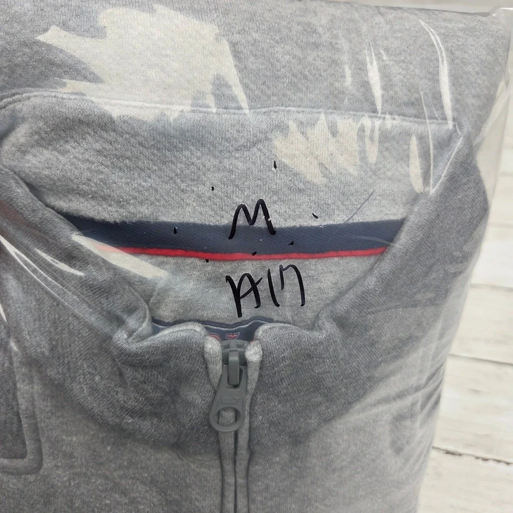 Vineyard Vines Shep Shirt Quarter Zip Pullover Mens Medium Gray Damaged